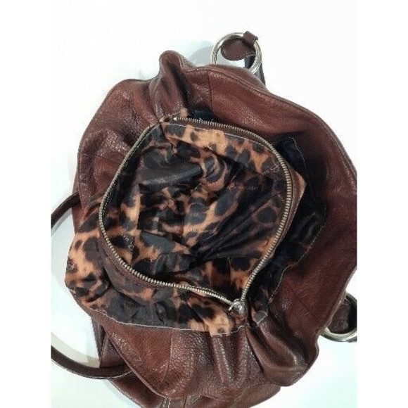 Leather Purse B.MAKOWSKY Raisin Brown Belted Clip Shoulder Bag -VERY NICE - Picture 10 of 16